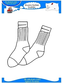 Çocuklar İçin Çorap Boyama Sayfaları 